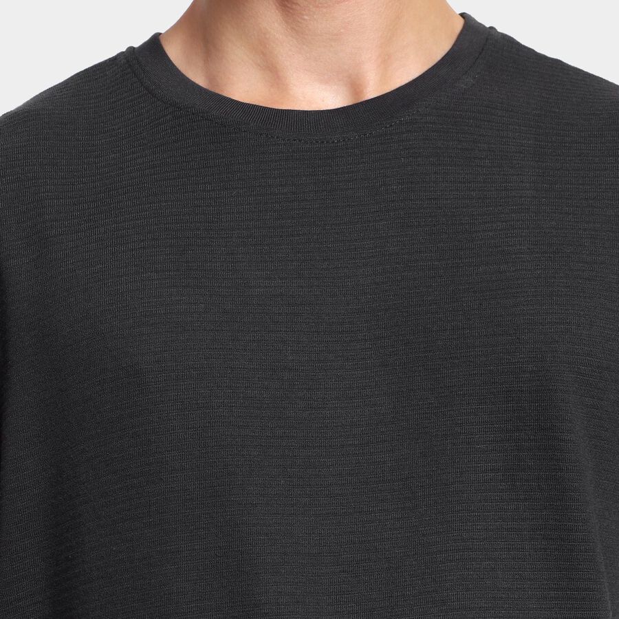 Men's Round Neck Half Sleeves T-Shirt , Dark Grey, large image number null